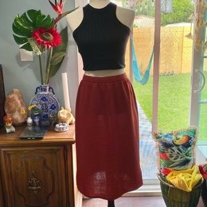 Vintage burnt orange midi skirt